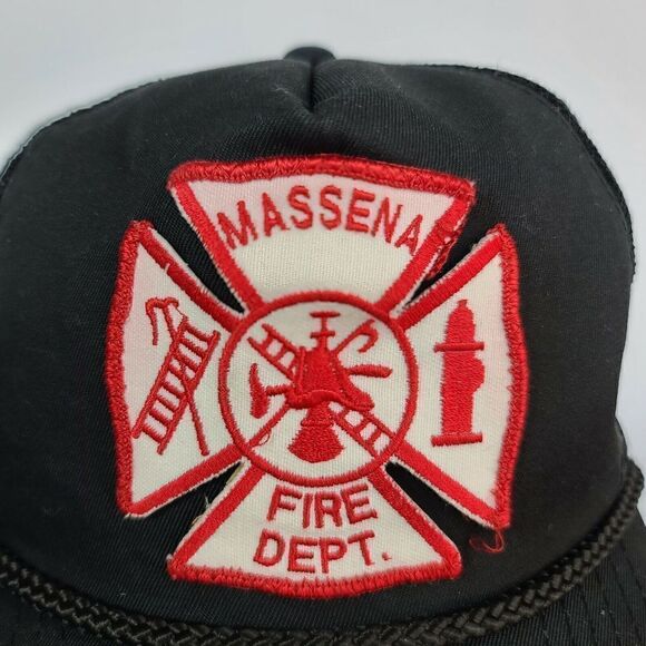 Vintage Snapback Messena New York Fire Department Hat Patch Cap Black - Picture 5 of 6